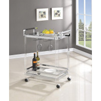 Coaster Furniture 902589 2-tier Glass Serving Cart Clear